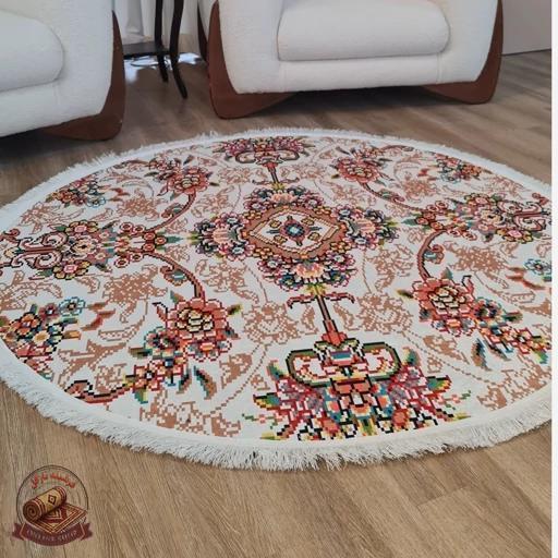 فرشینه مدرن جنس مخمل دایره ای استُپ دارR166 (سفارشی)