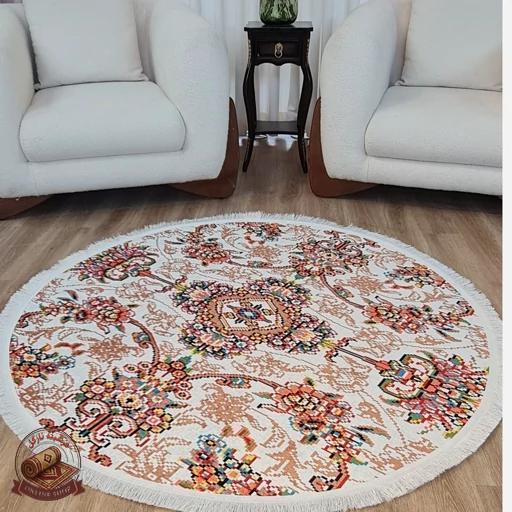فرشینه مدرن جنس مخمل دایره ای استُپ دارR166 (سفارشی)