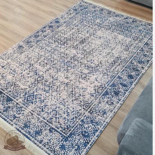 فرشینه مخمل ابی کم رنگ مدرن ترمز دار (ابعاد دلخواه) u632