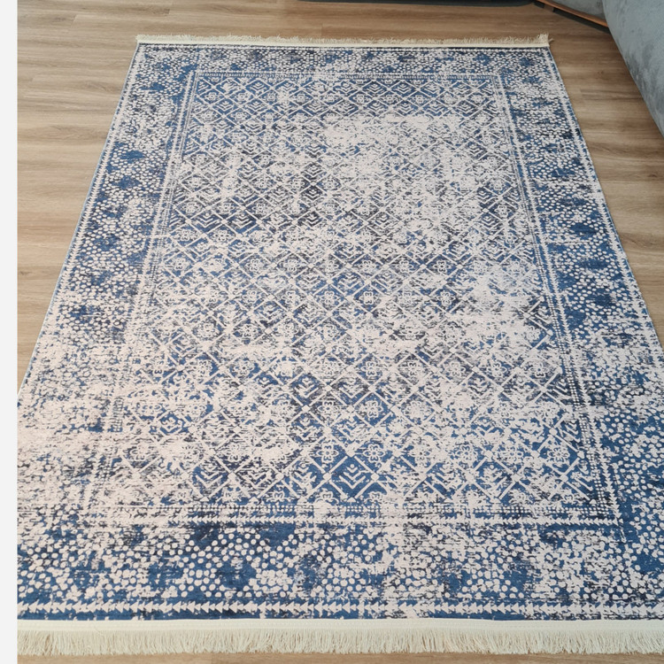 فرشینه مخمل ابی کم رنگ مدرن ترمز دار (ابعاد دلخواه) u632 (پس کرایه)