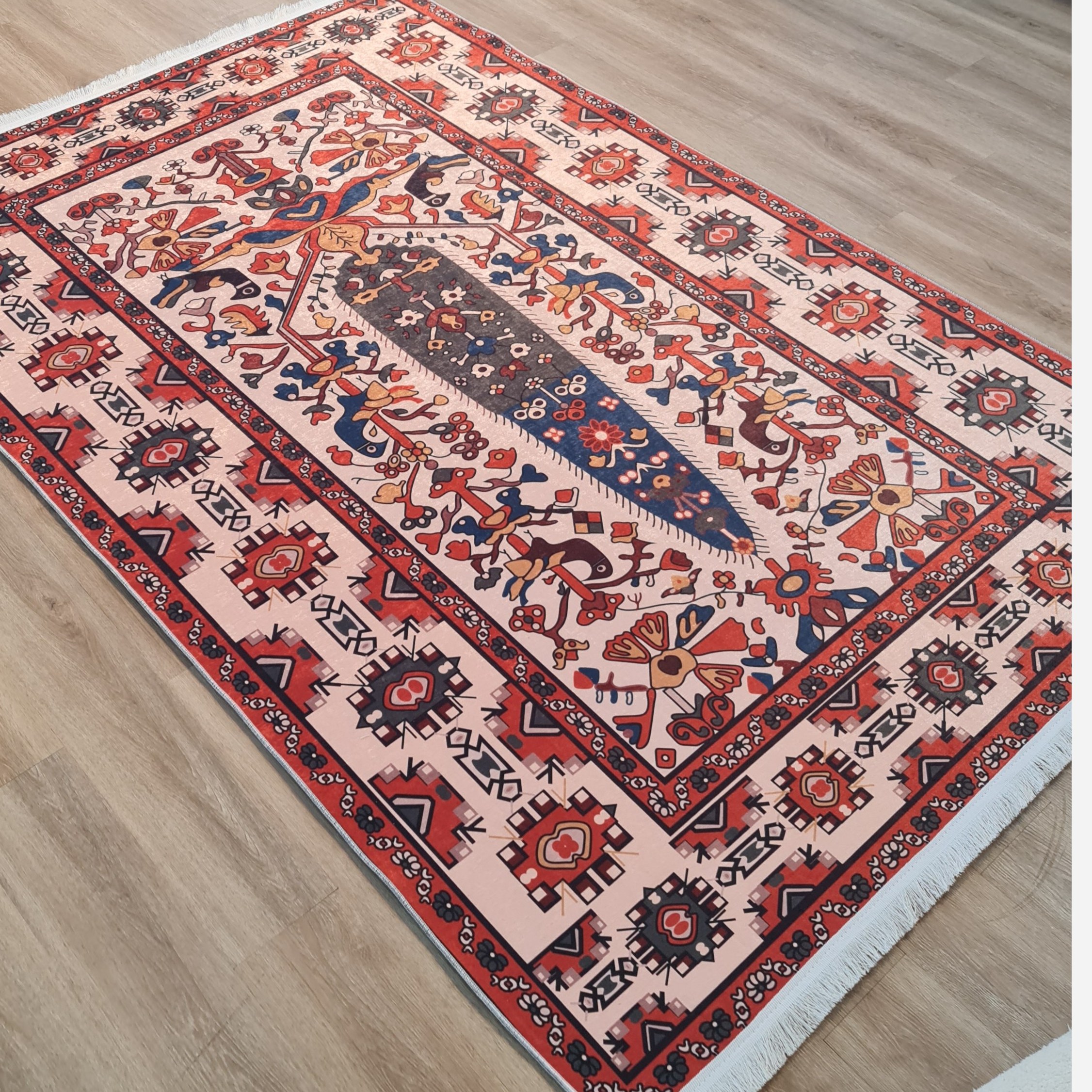 فرشینه مخمل طرح مدرن زیره کار استُپ دار u103 (پس کرایه)