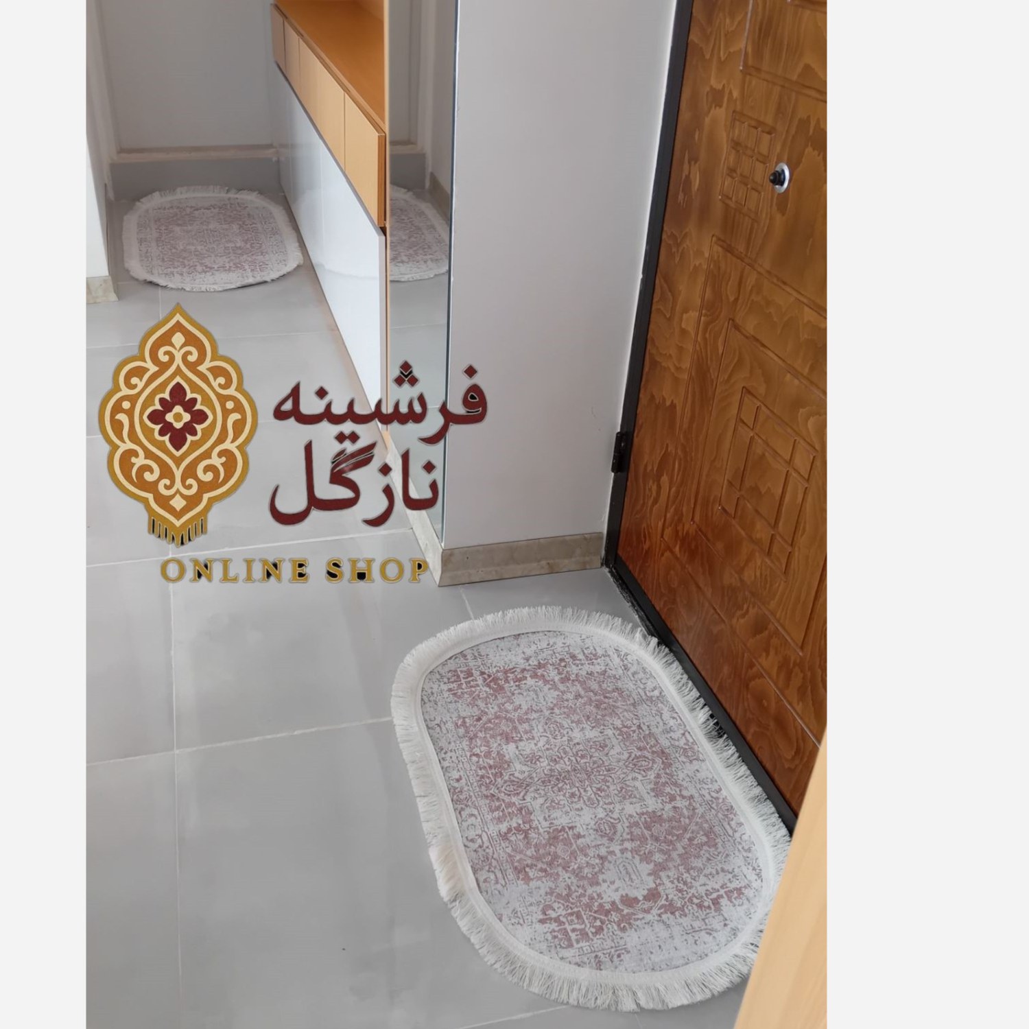 فرشینه مُدرن کِرم مخمل استُپ دار (ابعاد دلخواه) تولیدمیشهm196(پس کرایه)