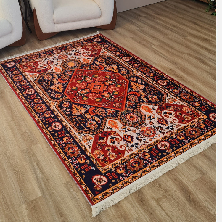 فرشینه مخمل طرح سنتی استُپ دار (ابعاد دلخواه) تولیدمیشه o126(پس کرایه)
