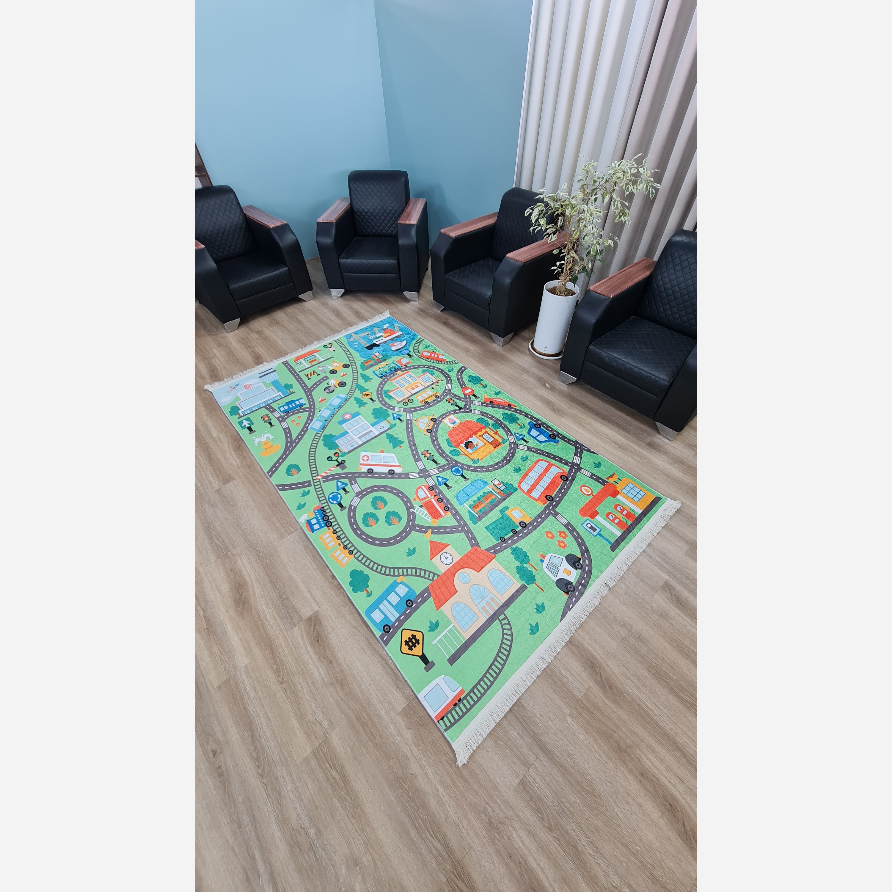 فرشینه کودک جنس مخمل هازان تُرک استُپ دار (ابعاد سفارشی)U306(پس کرایه)