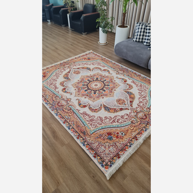 فرشینه مخمل کِرم مدرن ترمز دار،تولید (ابعاد دلخواه) h566 (پس کرایه)