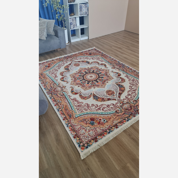فرشینه مخمل کِرم مدرن ترمز دار،تولید (ابعاد دلخواه) h566 (پس کرایه)