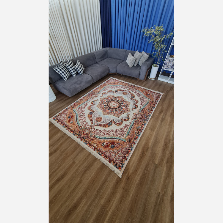فرشینه مخمل کِرم مدرن ترمز دار،تولید (ابعاد دلخواه) h566 (پس کرایه)