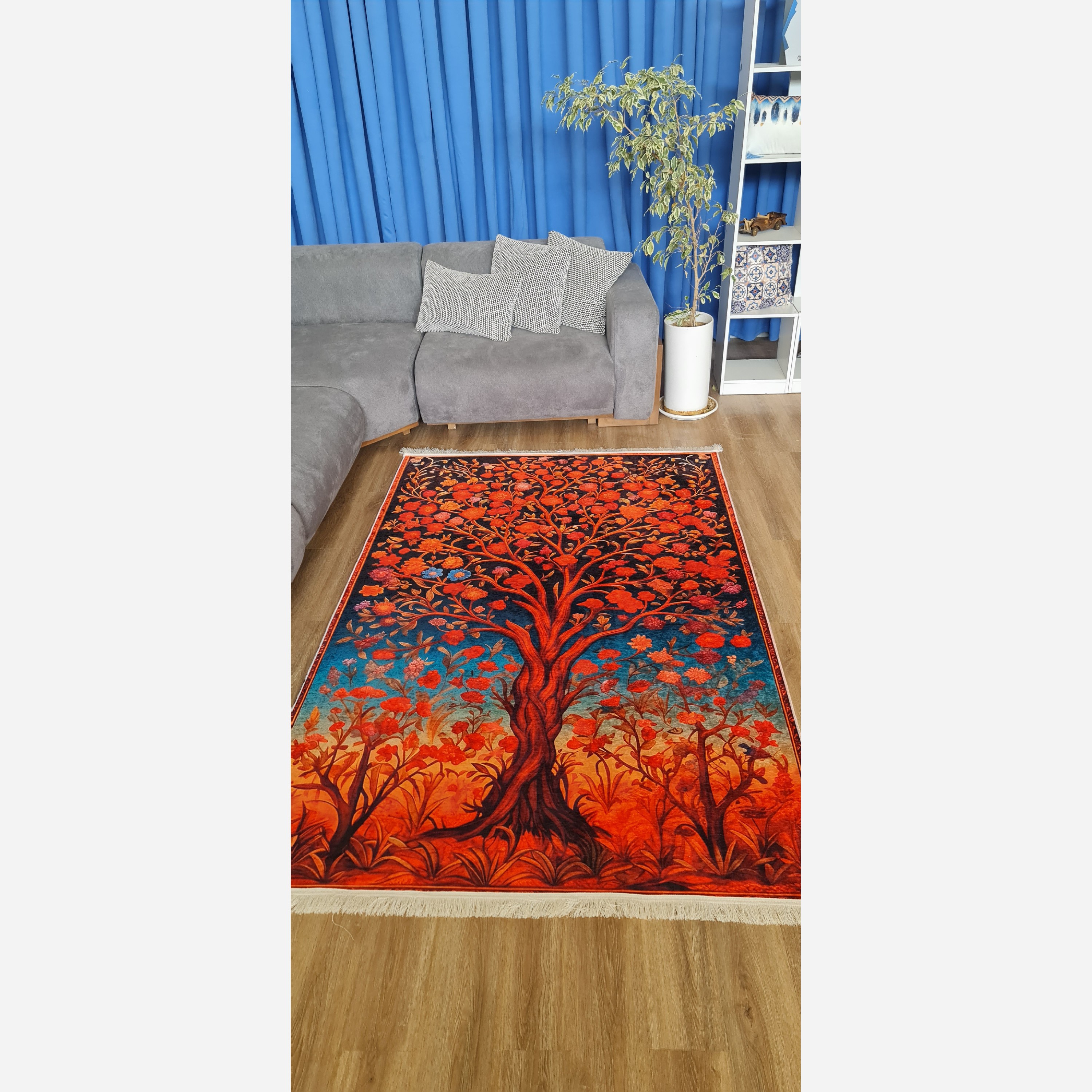 فرشینه مخمل مدرن طرح ابریشمی استُپ دار (ابعاد سفارشی) a087(پس کرایه)
