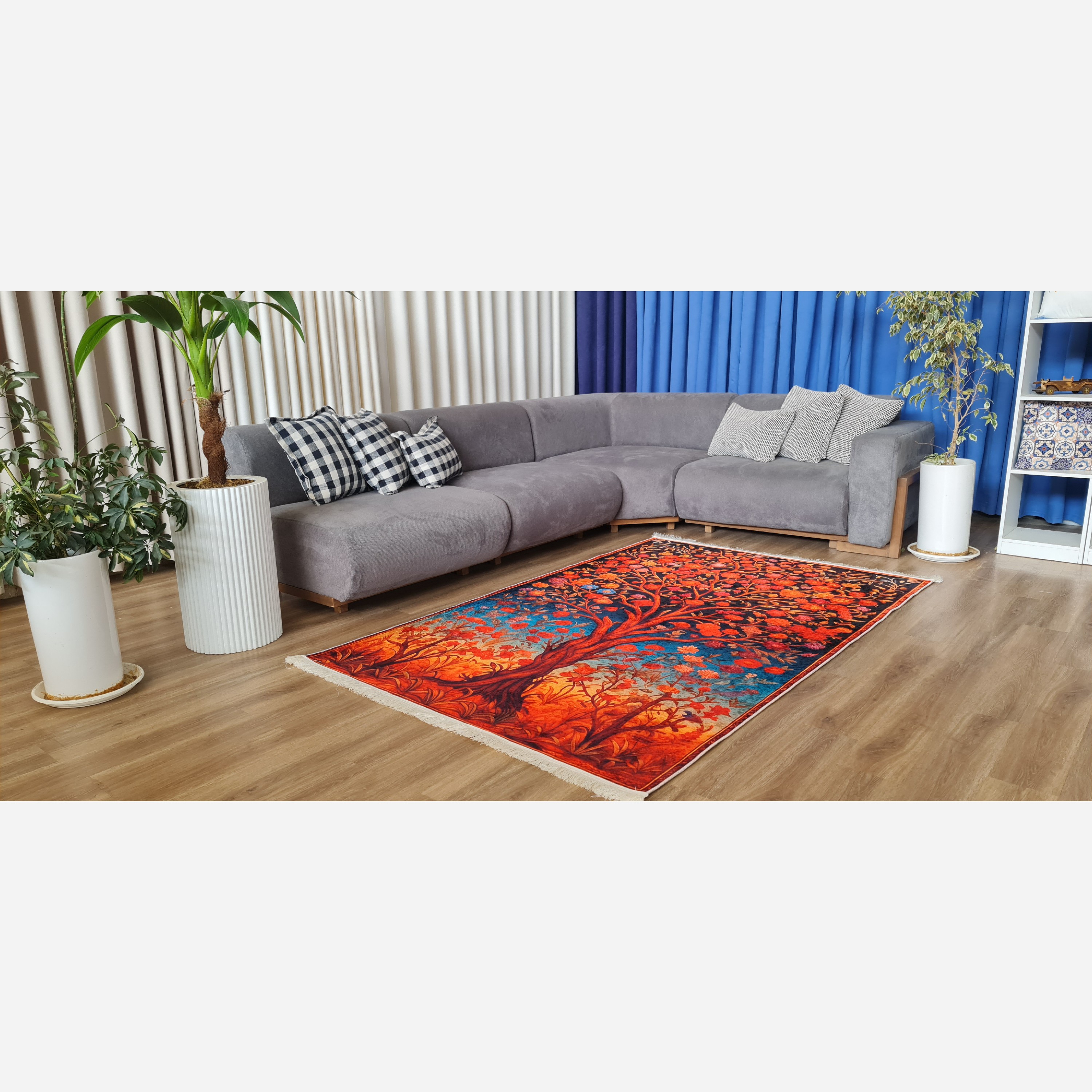فرشینه مخمل مدرن طرح ابریشمی استُپ دار (ابعاد سفارشی) a087(پس کرایه)