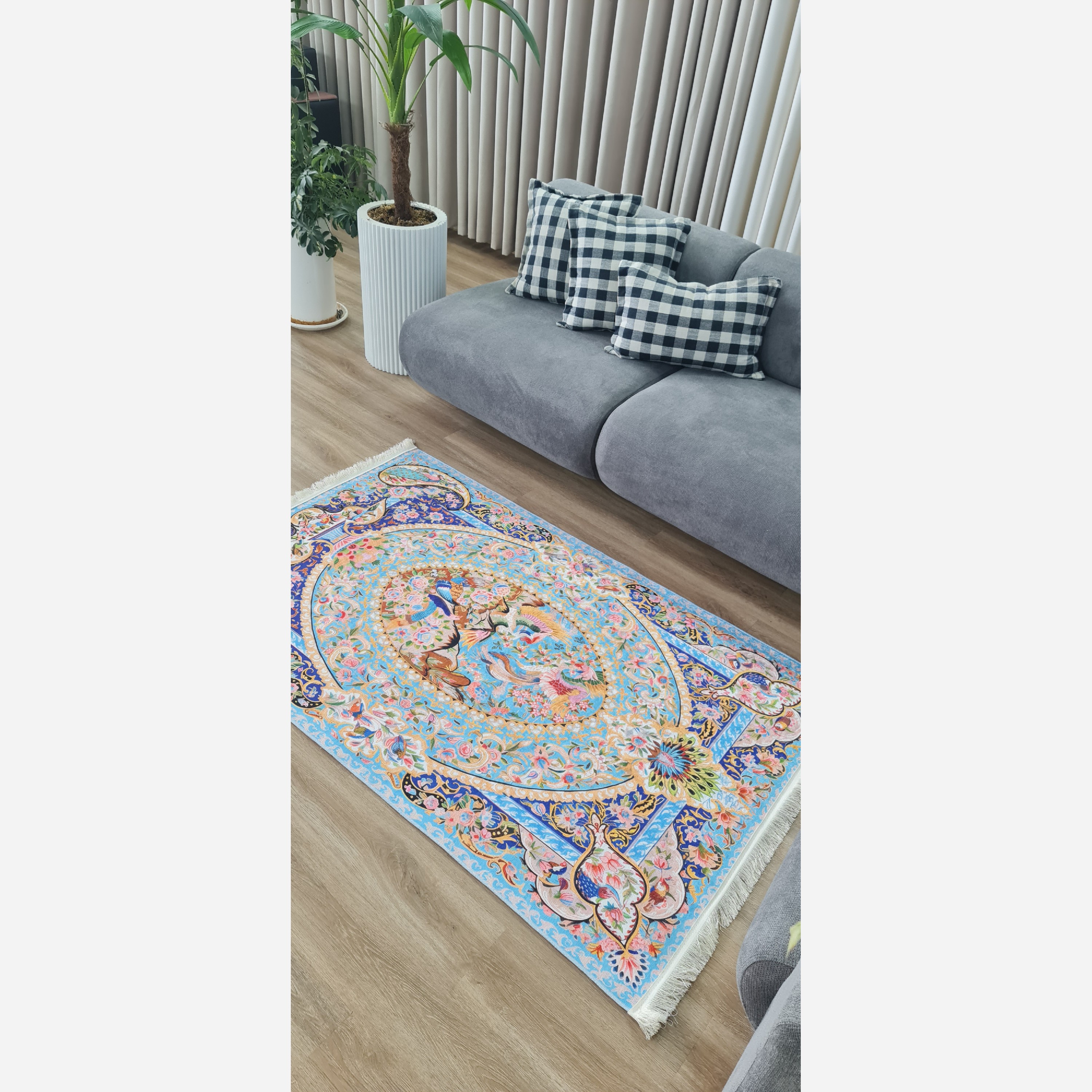 فرش مخمل مدرن طرح ابریشمی استُپ دار (ابعاد سفارشی) a (پس کرایه)
