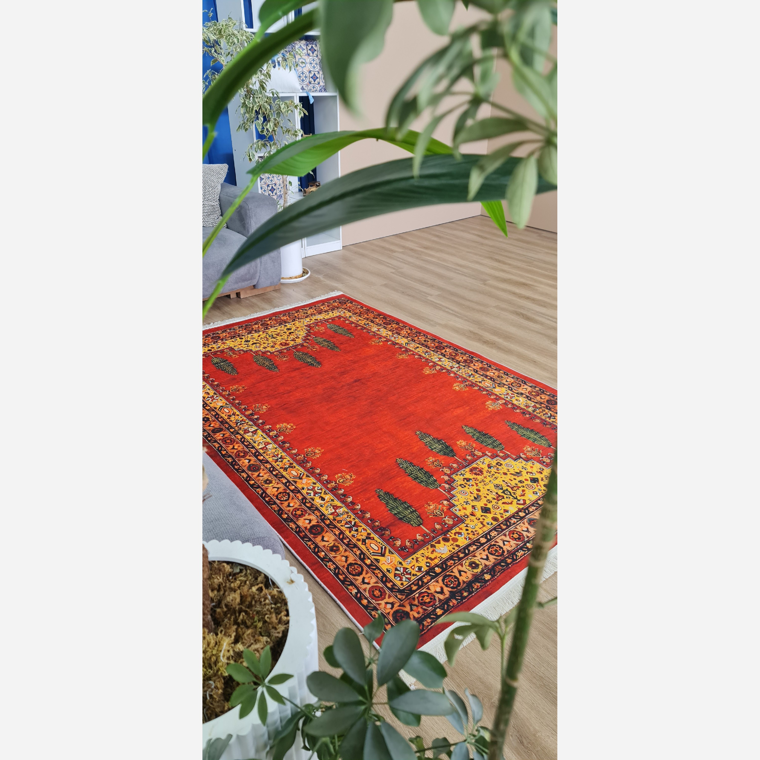 فرش رویه مخمل طرح سنتی استُپ دار (ابعاد سفارشی) تولید میشه(پس کرایه)