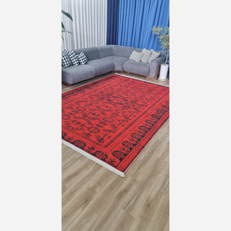خرید فرشینه قرمز مخمل مدرن استُپ دار (ابعاد سفارشی) u452تولید میشه(پس کرایه)