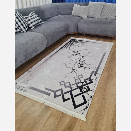 فرشینه طوسی مخمل مدرن استُپ دار (ابعاد سفارشی) (پس کرایه)