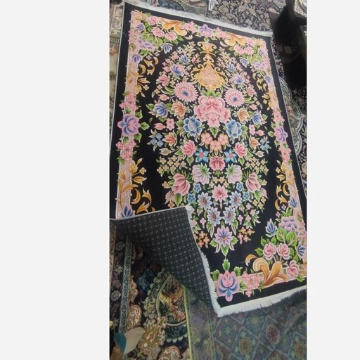 فرش مخمل مدرن طرح ابریشمی استُپ دار (ابعاد سفارشی) a007 (پس کرایه)