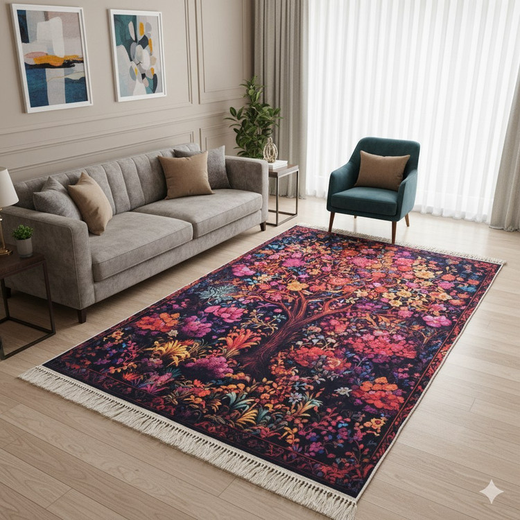 فرشینه مخمل مدرن طرح ابریشمی استُپ دار (ابعاد سفارشی) a041 (پس کرایه)