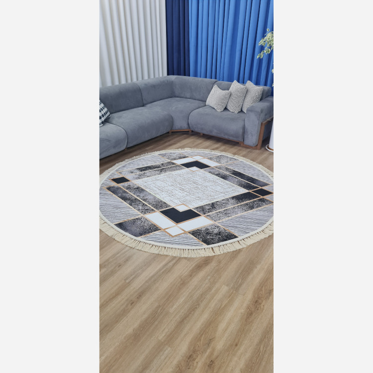 فرشینه مدرن جنس مخمل دایره ای استُپ دار (اصلا لیز نمیخوره) (پس کرایه)