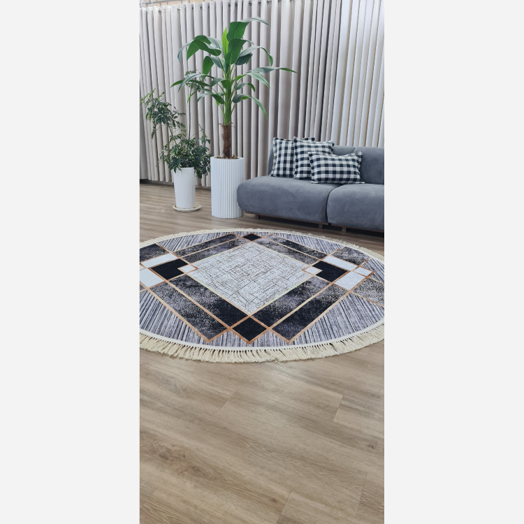 فرشینه مدرن جنس مخمل دایره ای استُپ دار (اصلا لیز نمیخوره) (پس کرایه)