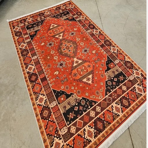 فرش مخمل مدرن طرح سنتی استُپ دار (ابعاد سفارشی) o129 (پس کرایه)