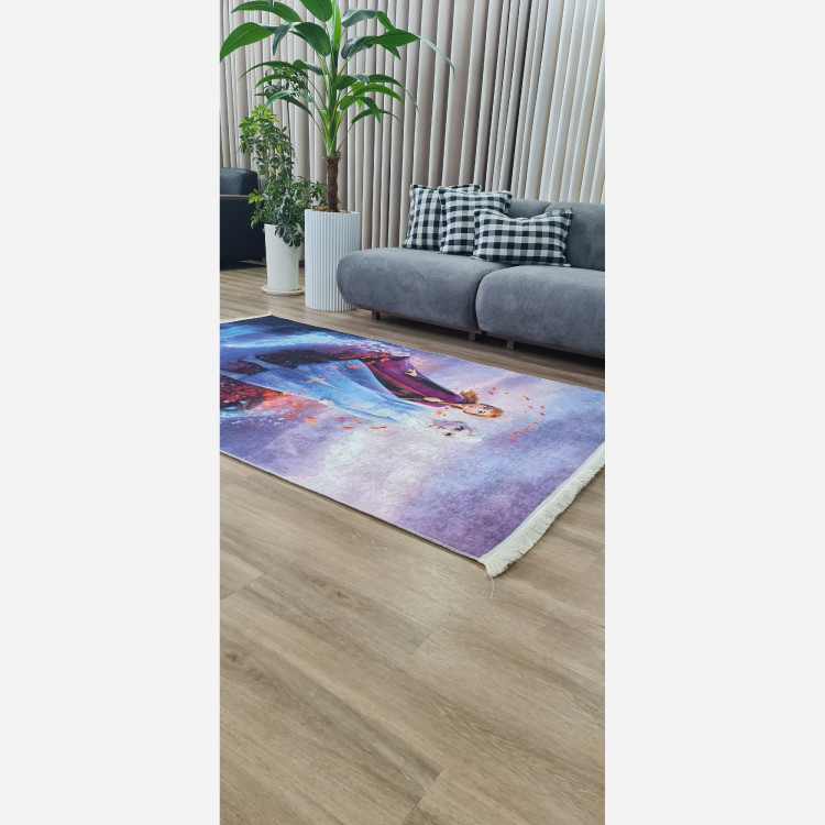 فرشینه کودک جنس مخمل هازان طرح دخترانه استُپ دار( ضد سُر) (پس کرایه)
