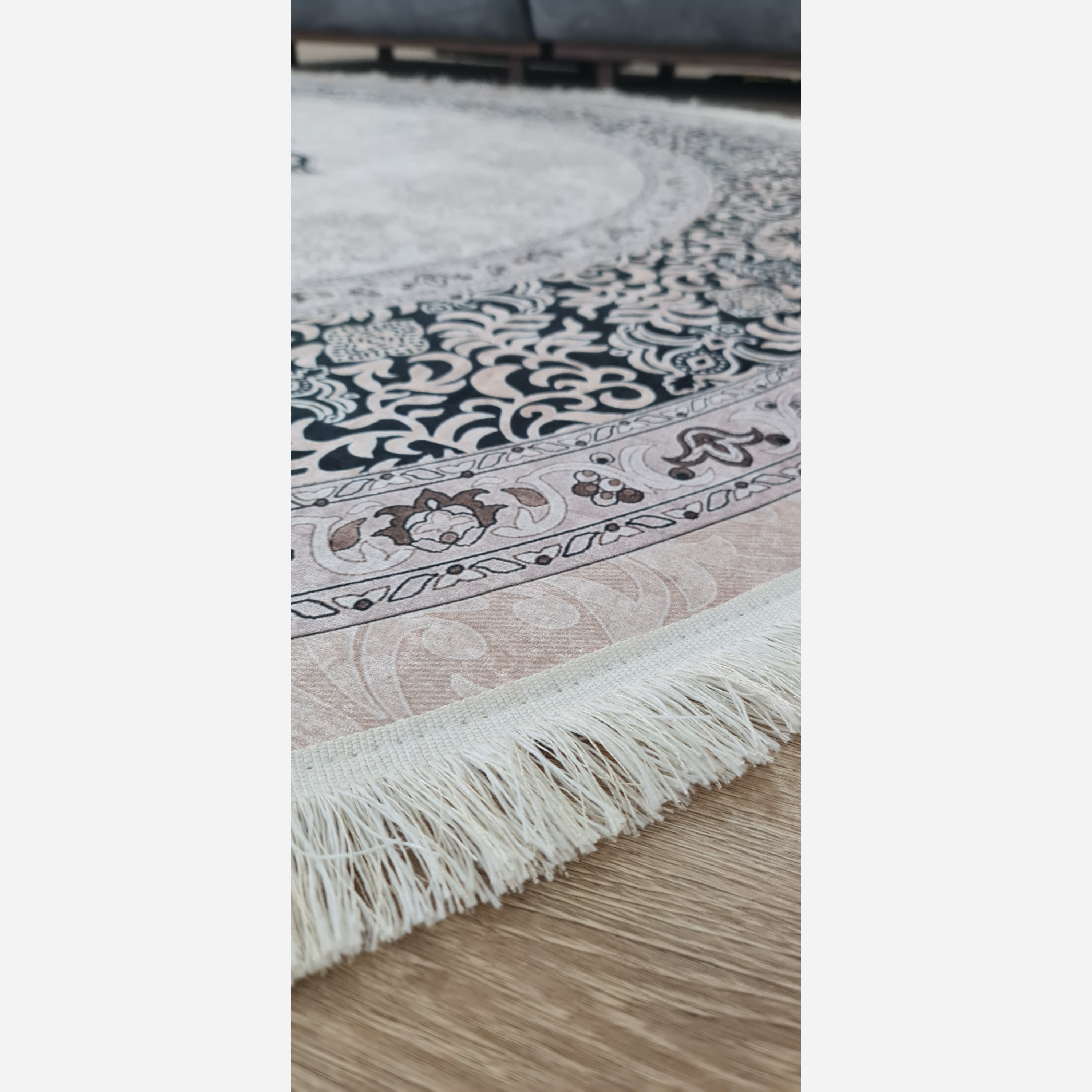 فرشینه بیضی مخمل استُپ دار (ابعاد سفارشی) b51 (پس کرایه)