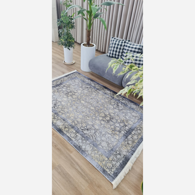 فرشینه طوسی افشان جنس مخمل هازان تُرک استُپ دارu58(ابعاد سفارشی)ضد سُر(پس کرایه)