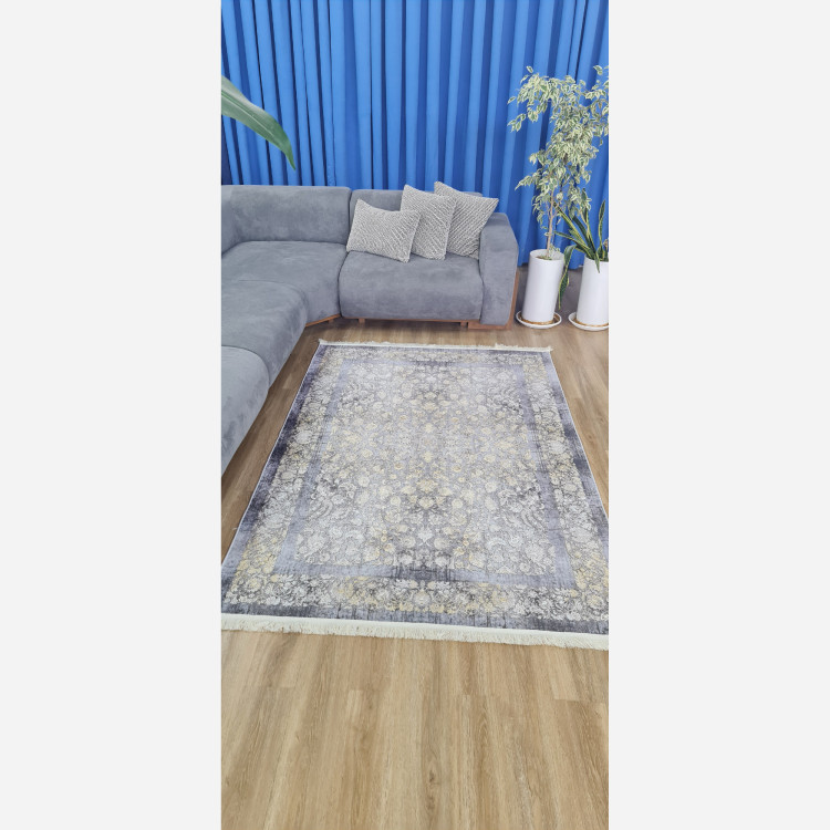 فرشینه طوسی افشان جنس مخمل هازان تُرک استُپ دارu58(ابعاد سفارشی)ضد سُر(پس کرایه)