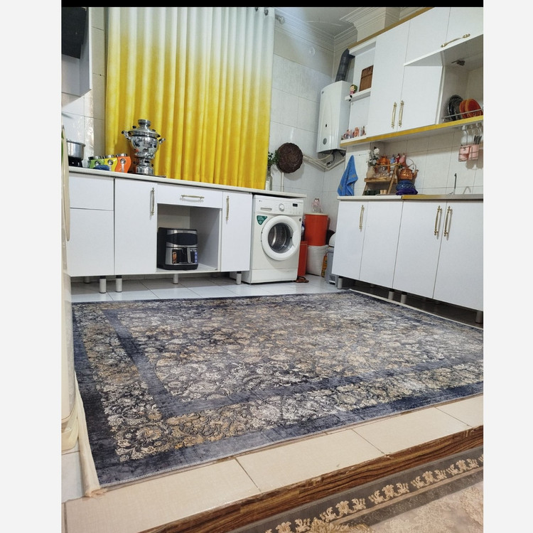 فرشینه طوسی افشان جنس مخمل هازان تُرک استُپ دارu58(ابعاد سفارشی)ضد سُر(پس کرایه)