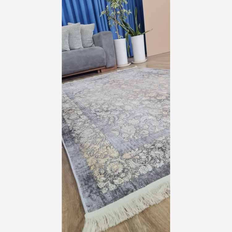 فرشینه طوسی افشان جنس مخمل هازان تُرک استُپ دارu58(ابعاد سفارشی)ضد سُر(پس کرایه)