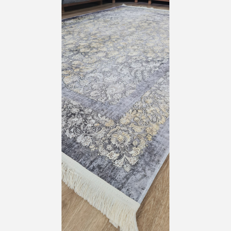 فرشینه طوسی افشان جنس مخمل هازان تُرک استُپ دارu58(ابعاد سفارشی)ضد سُر(پس کرایه)