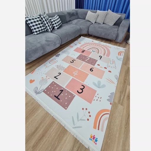 فرشینه کودک جنس مخمل طرح لِی لِی استُپ دار( ضد سُر) (پس کرایه)
