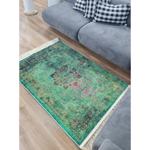 فرشینه مخمل سبز لاکی استُپ دار (ابعاد سفارشی) (پس کرایه)
