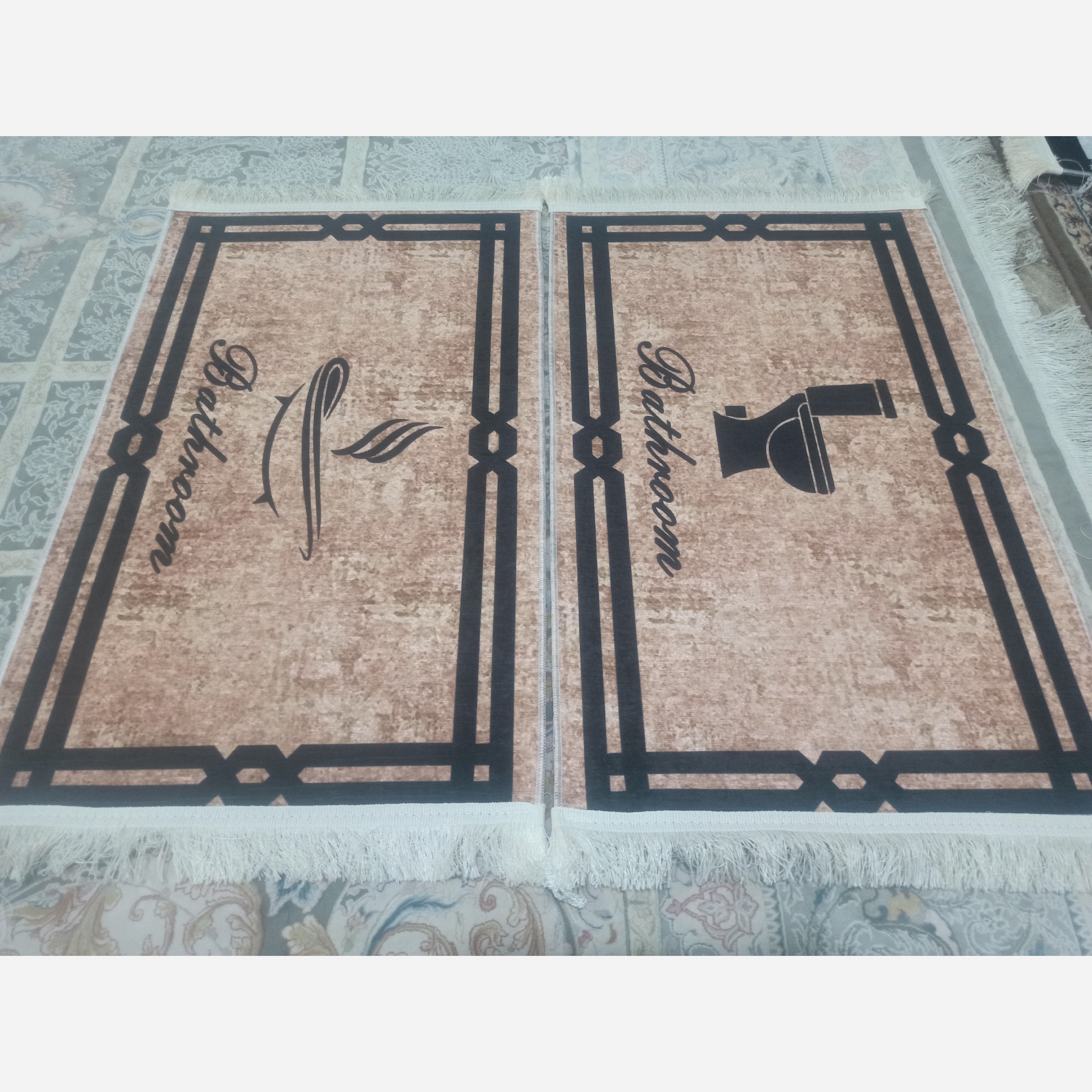 پادری حموم و سرویس بهداشتی مخمل ترک استُپ دار (ضد سر) (پس کرایه)