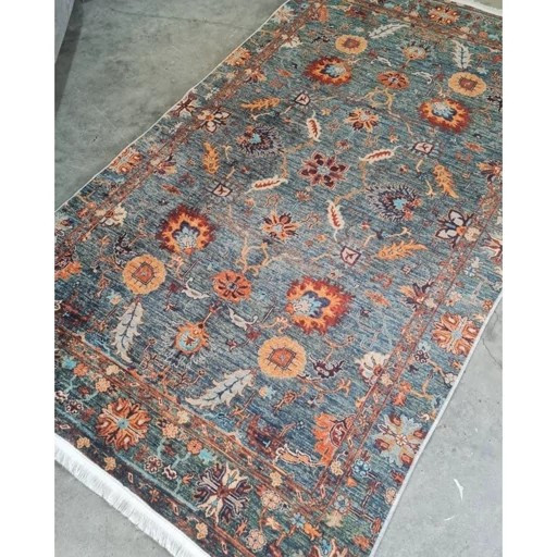 فرشینه مخمل مدرن سبز لاکی استُپ دار m110 (ابعاد دلخواه) (پس کرایه)