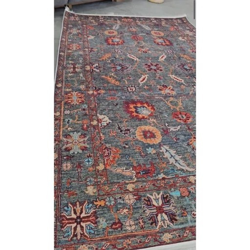 فرشینه مخمل مدرن سبز لاکی استُپ دار m110 (ابعاد دلخواه) (پس کرایه)