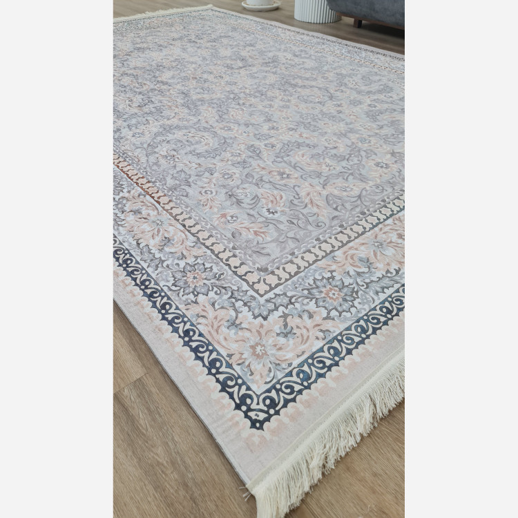 فرش افشان طوسی جنس مخمل هازان تُرک استُپ دار(ابعاد سفارشی)ضد سُر(پس کرایه)