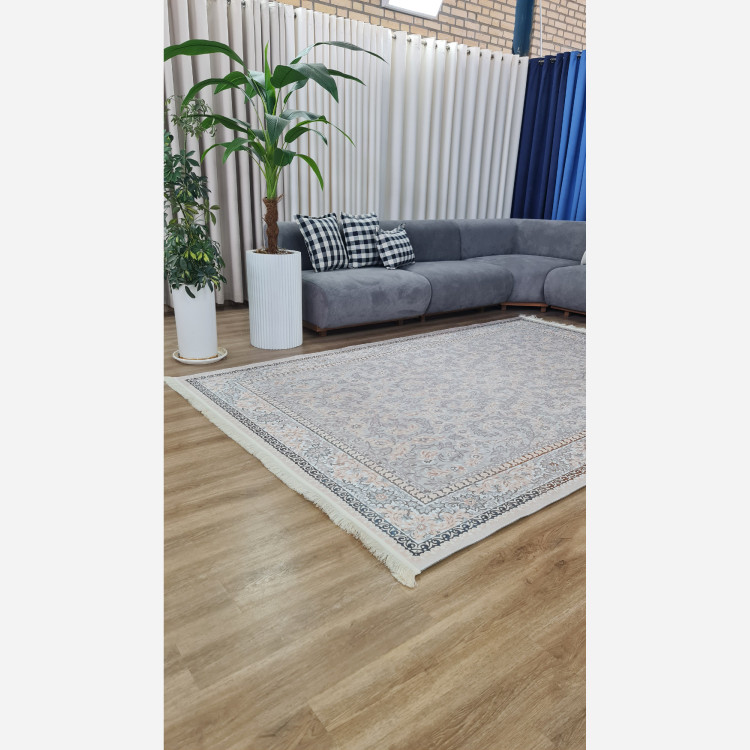 فرش افشان طوسی جنس مخمل هازان تُرک استُپ دار(ابعاد سفارشی)ضد سُر(پس کرایه)
