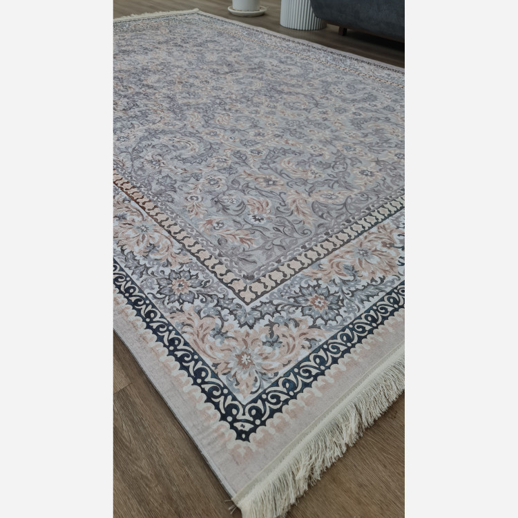 فرش افشان طوسی جنس مخمل هازان تُرک استُپ دار(ابعاد سفارشی)ضد سُر(پس کرایه)