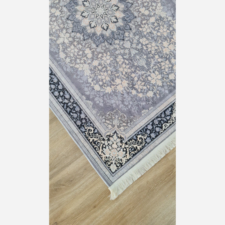فرشینه طوسی مدرن جنس مخمل هازان تُرک استُپ دار(ابعاد سفارشی)ضد سُر(پس کرایه)