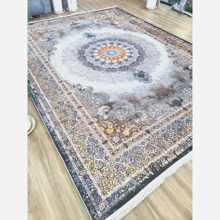 فرش طوسی مدرن جنس مخمل هازان تُرک استُپ دار(ابعاد سفارشی) (ضد سُر) (پس کرایه)