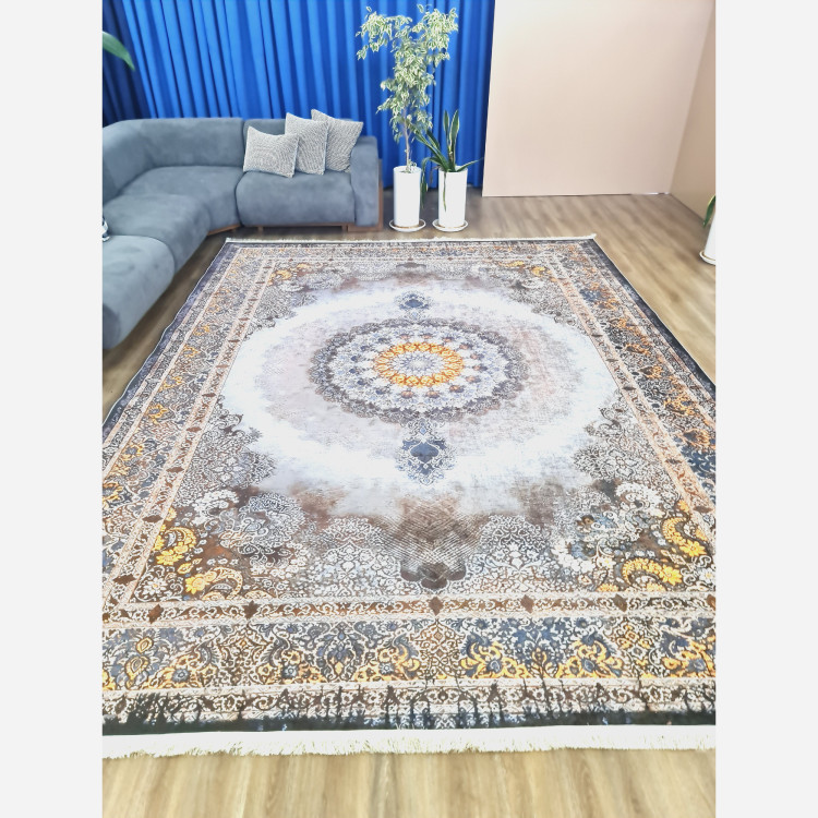 فرش طوسی مدرن جنس مخمل هازان تُرک استُپ دار(ابعاد سفارشی) (ضد سُر) (پس کرایه)