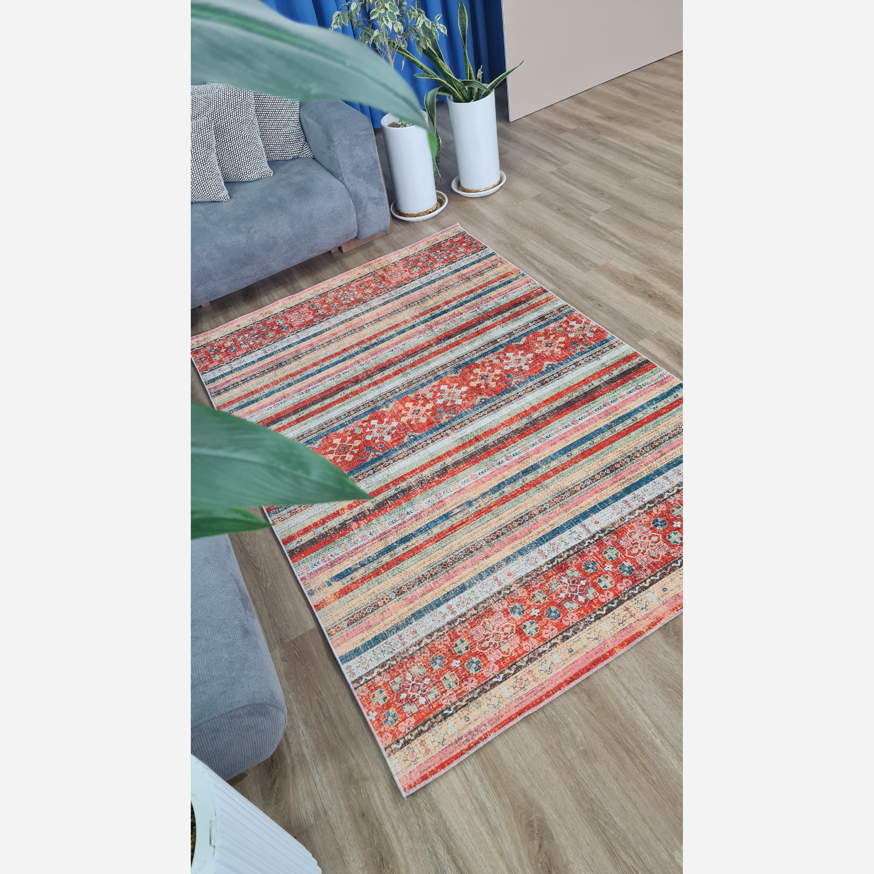 فرش مخمل طرح سنتی مراکشی استُپ دار (ابعاد سفارشی) (پس کرایه)