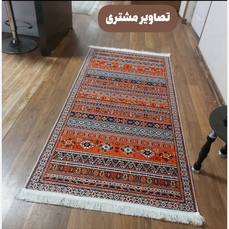 فرش مخمل طرح سنتی استُپ دار (اصلا لیز نمیخوره) O117 (پس کرایه)