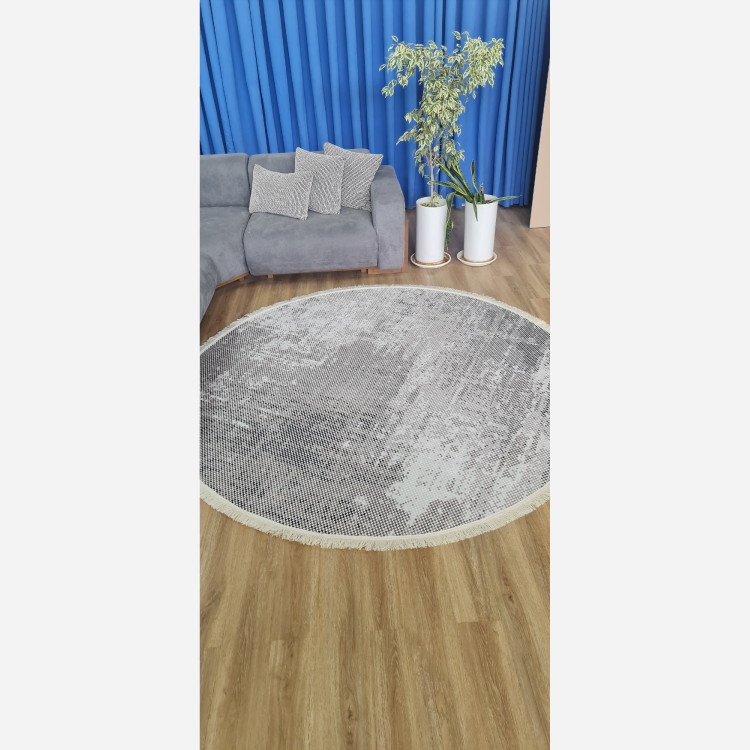 فرشینه طوسی خاکستری مدرن جنس مخمل تُرک استُپ دار ابعاد دلخواه (پس کرایه)