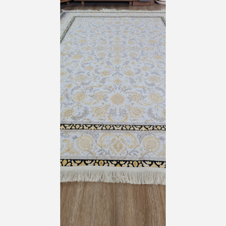 فرشینه خاکستری طلایی مدرن مخمل تُرک استُپ دار u10 ابعاد دلخواه (پس کرایه)