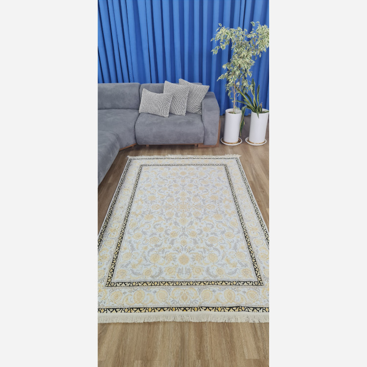فرشینه خاکستری طلایی مدرن مخمل تُرک استُپ دار u10 ابعاد دلخواه (پس کرایه)