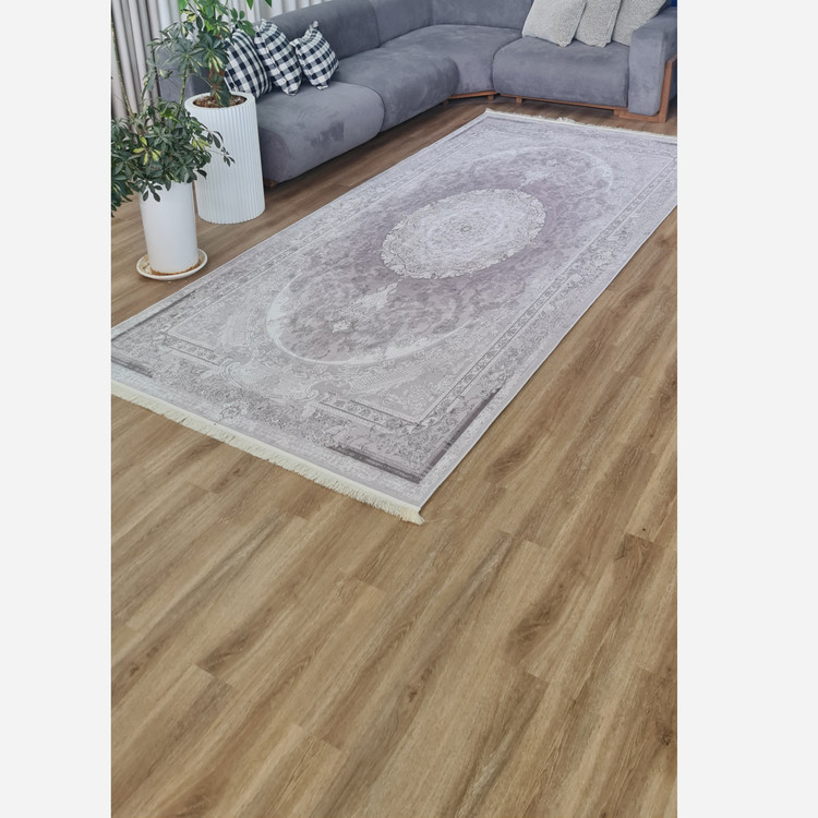 فرش کناره خاکستری مدرن جنس مخمل تُرک ابعاد دلخواه استُپ دار (ضد سُر) (پس کرایه)