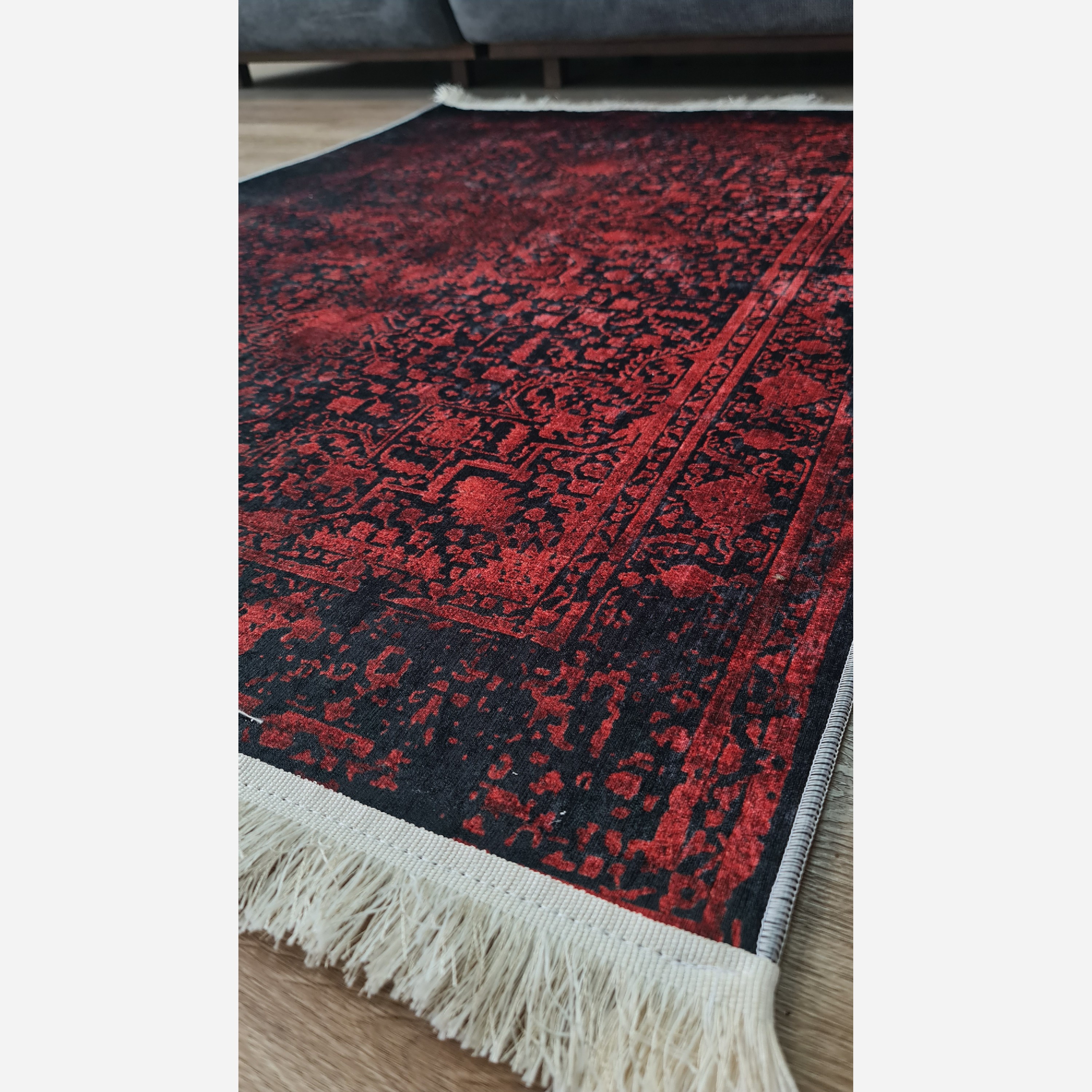 فرشینه لاکی تیره جنس رویه مخمل استُپ دار U117(پس کرایه)