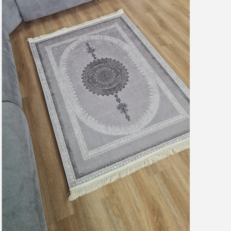 فرشینه طوسی مدرن جنس رویه مخمل استُپ دار(پس کرایه)