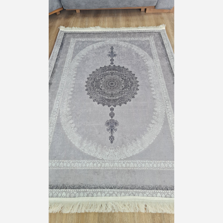 فرشینه طوسی مدرن جنس رویه مخمل استُپ دار(پس کرایه)