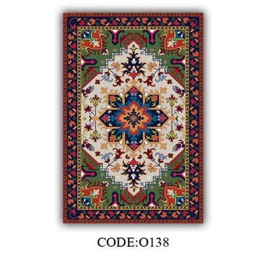 فرشینه مخمل لاکی طرح سنتی استُپ دار (ابعاد دلخواه) O138 (پس کرایه)